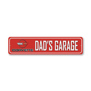 C4 Corvette Dad's Garage Aluminum Sign