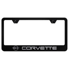 C4 Corvette License Plate Frame - Black Stainless Steel