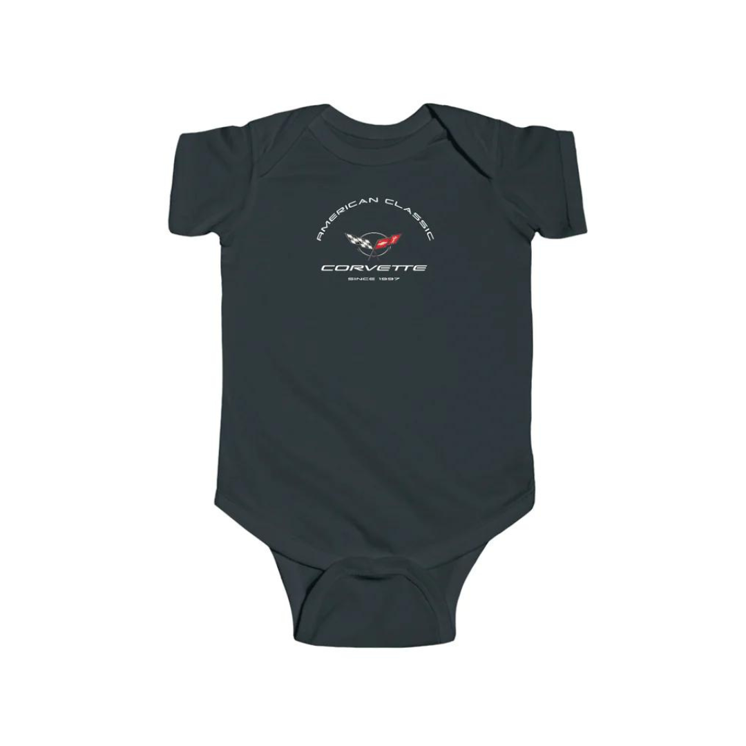 C5 Corvette Baby Short Sleeve Snap Bottom One Piece Bodysuit