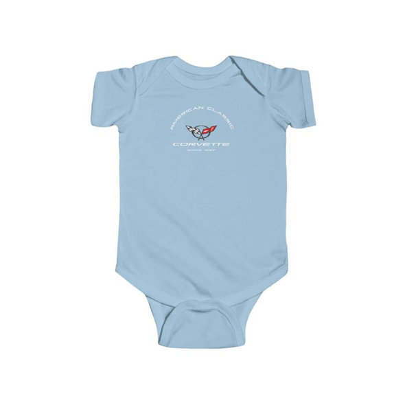 C5 Corvette Baby Short Sleeve Snap Bottom One Piece Bodysuit