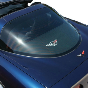 C5 Corvette Crossed Flags Rear Cargo Shade - 1997-2004