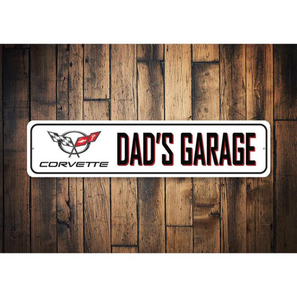 C5 Corvette Dad's Garage Aluminum Sign