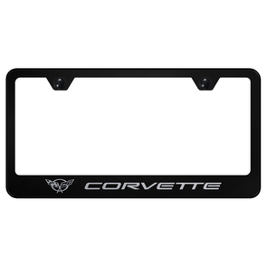 C5 Corvette License Plate Frame - Black Stainless Steel