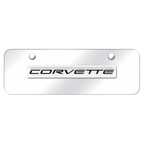 C5 Corvette Mini License Plate - Chrome on Chrome
