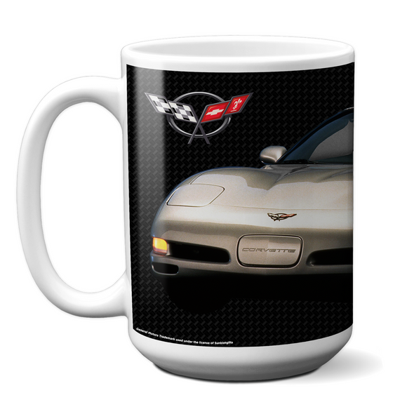 C5 Corvette 15oz Ceramic Mug Gold, Perfect for Corvette Fans, Made in the USA