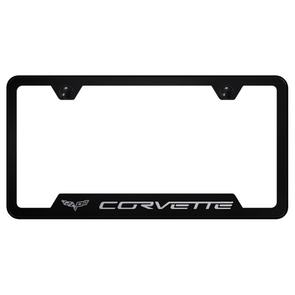 C6 Corvette Notched License Plate Frame - Black