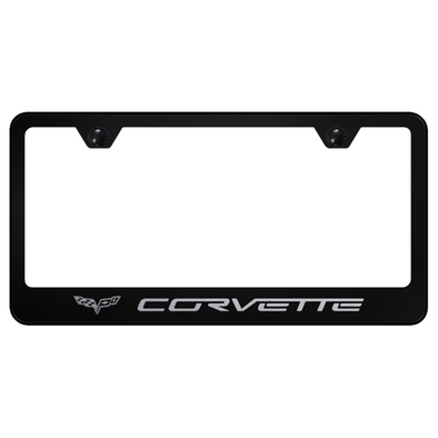 C6 Corvette License Plate Frame - Black Stainless Steel