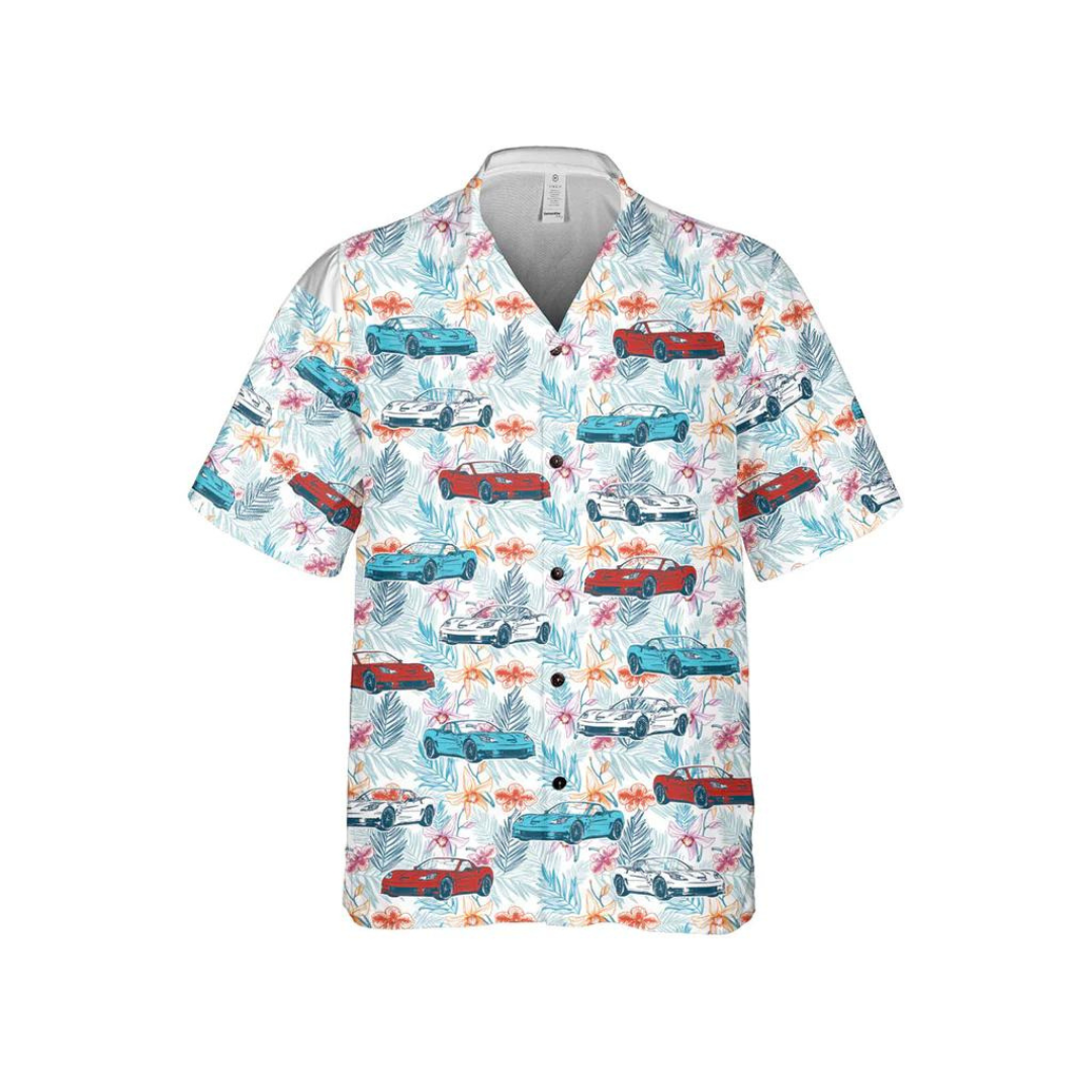 C6 Corvette Men's Red White & Blue Hawaiian Shirt