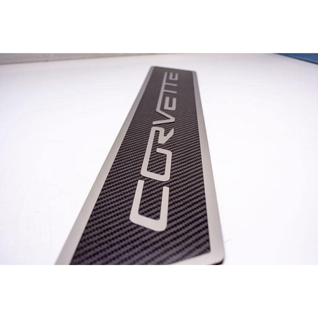 C6 Corvette Script Outer Door Sills Carbon Fiber