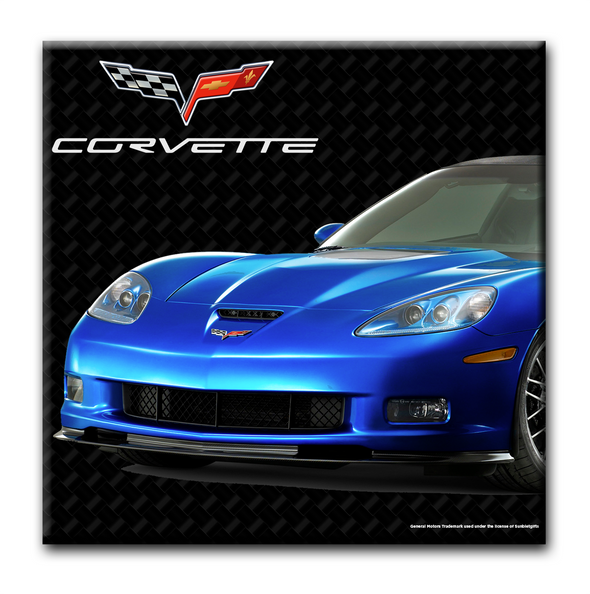 C6 Corvette Ceramic 4x4 inch Coaster Blue, Made in the USA