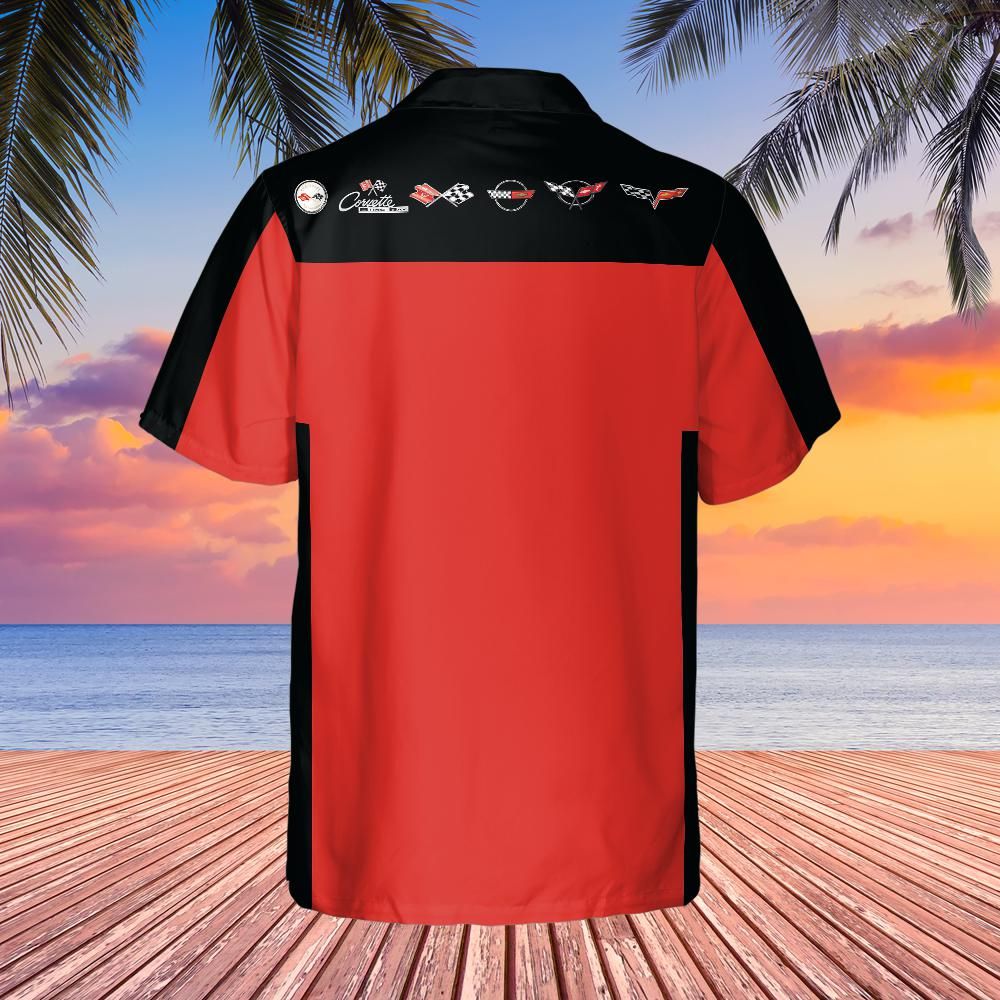 C6 Chevrolet Corvette Hawaiian Shirt Victory Red and Black