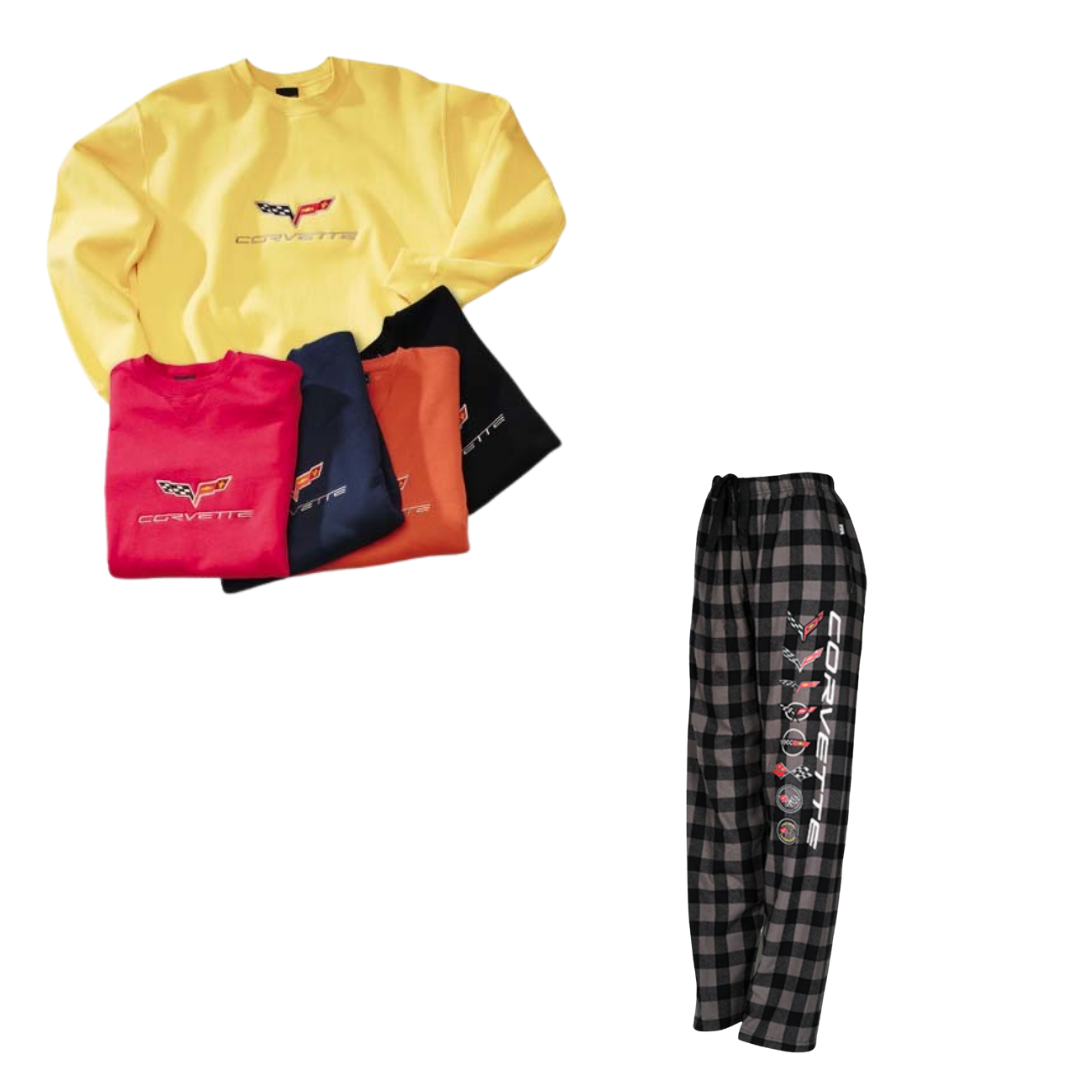 C6 Dad's Lounge Bundle - Pajama Pants & Embroidered Sweatshirt