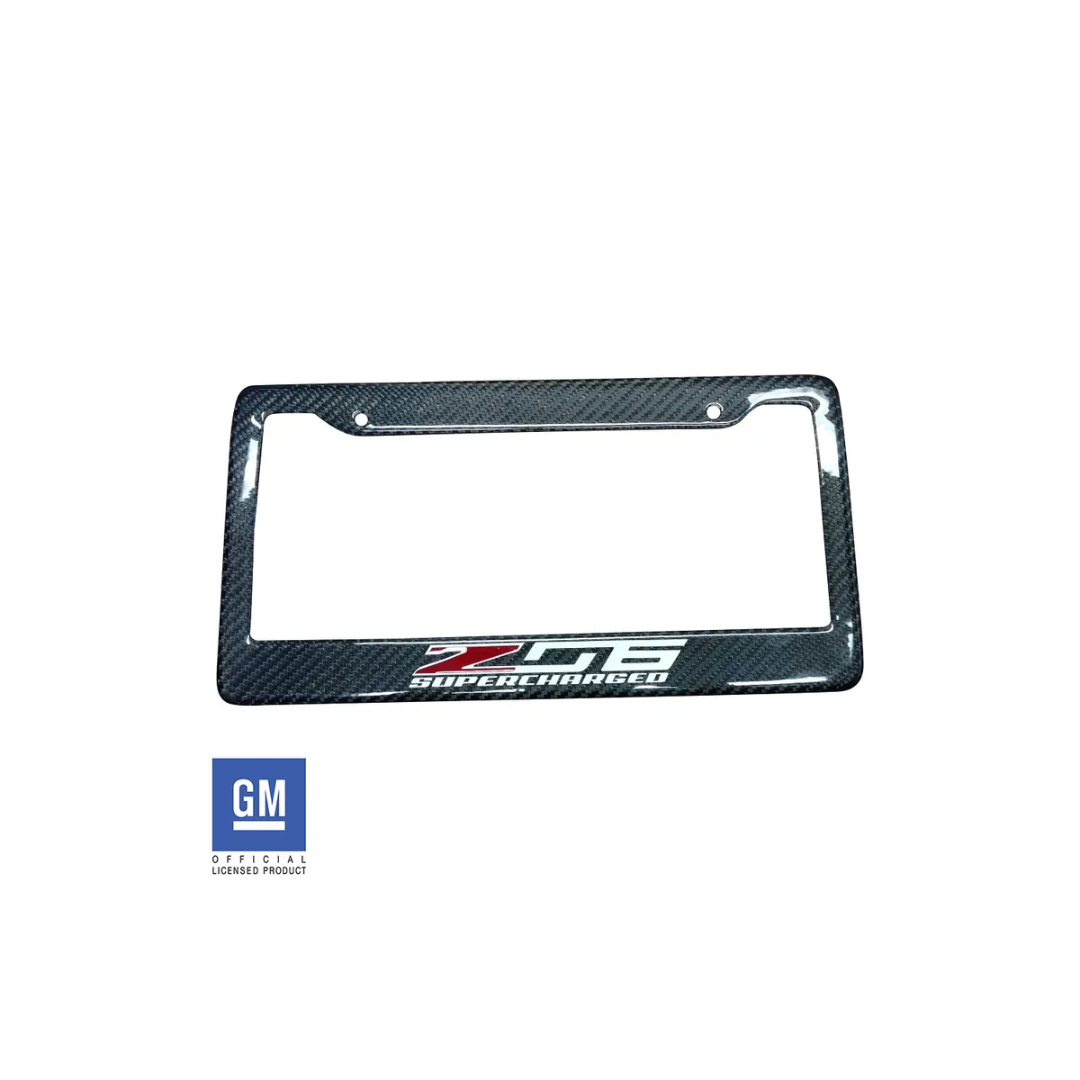 C7 2014-2019 Corvette License Plate Frame - Carbon Fiber W/Z06 Logo - CA