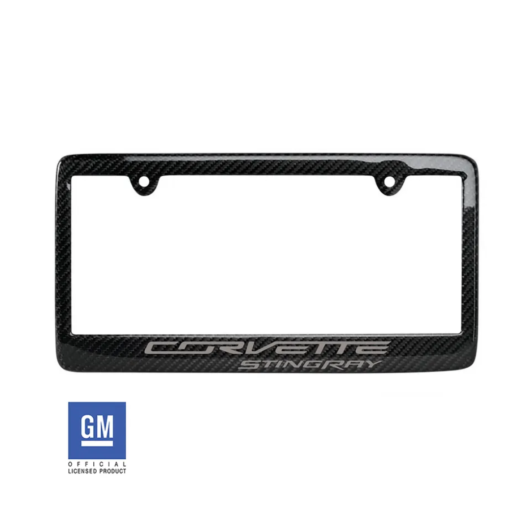 C7 2014-2019 CORVETTE STNGRAY CARBON FIBER LICENSE PLATE FRAME - CA