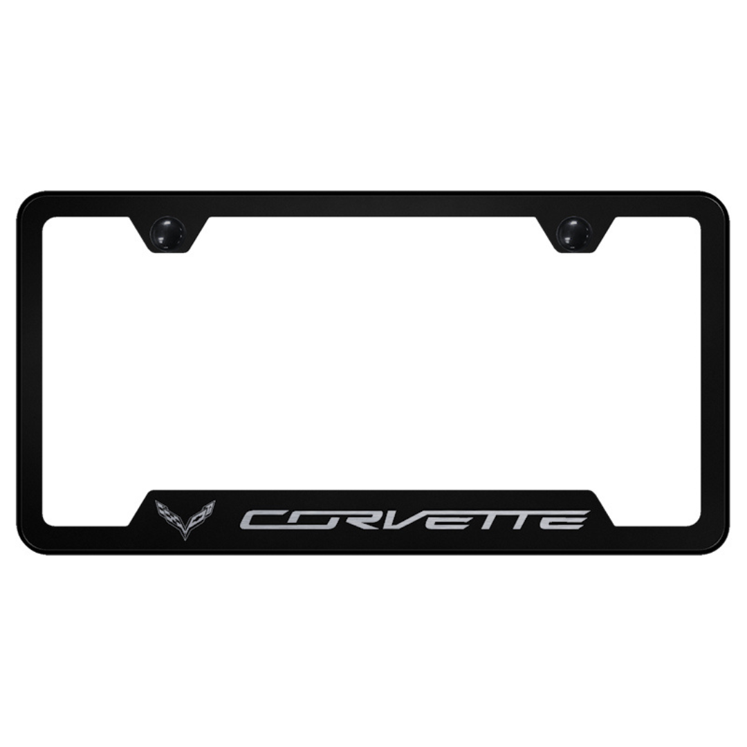 C7 Corvette Notched License Plate Frame - Black