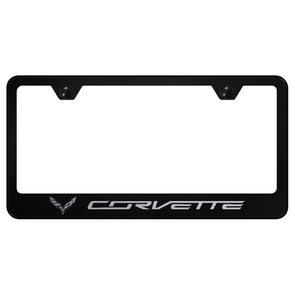C7 Corvette License Plate Frame - Black Stainless Steel