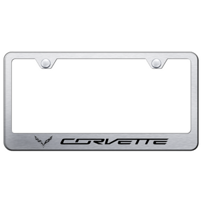 C7 Corvette License Plate Frame - Brushed Stainless Steel