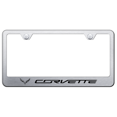 c7-corvette-license-plate-frame-brushed-stainless-steel