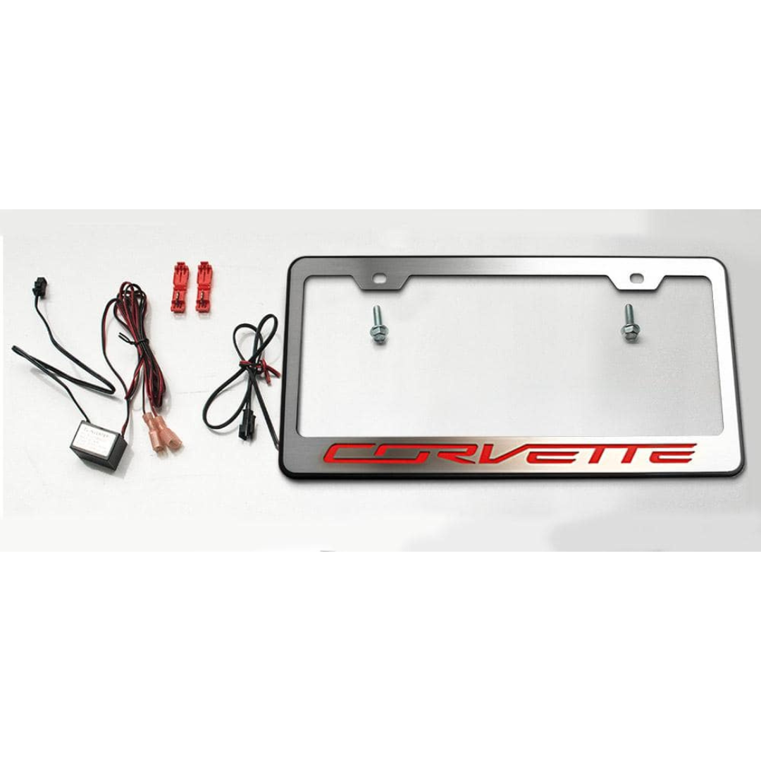 C7 Corvette License Plate Frame | LED Illuminated "Corvette" Lettering