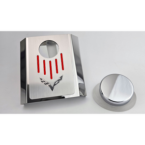 C7 Corvette Master Cylinder Cover - Stainless Steel with Corvette Logo (Automatic Transmission)