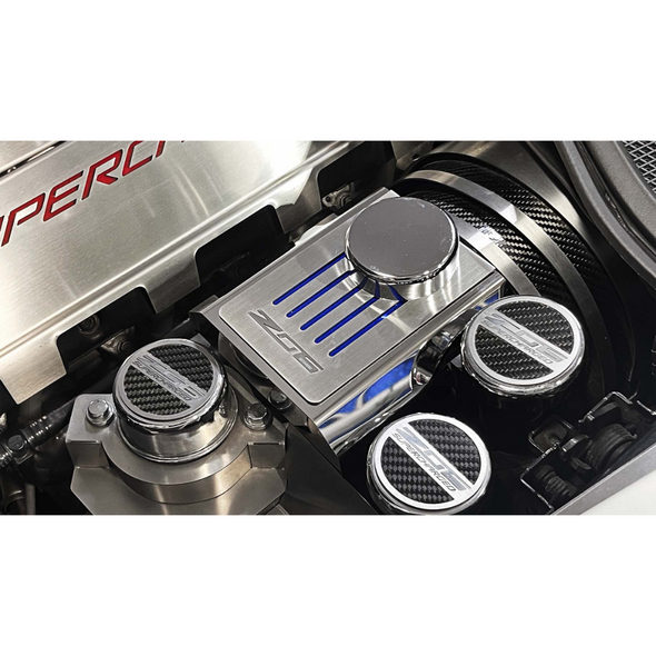 C7 Corvette Master Cylinder Cover - Stainless Steel with Z06 Logo (Manual Transmission)