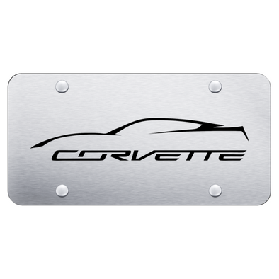 c7-corvette-profile-license-plate-laser-etched-on-brushed-stainless-steel