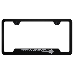 C7 Corvette Stingray Notched License Plate Frame - Black