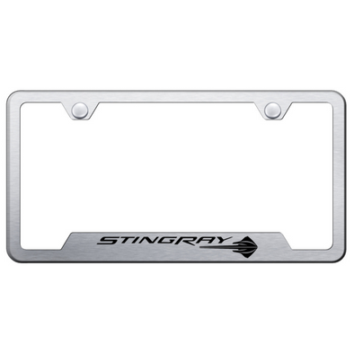 C7 Corvette Stingray Notched License Plate Frame - Brushed