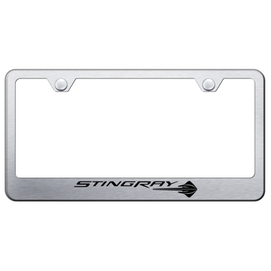 c7-corvette-stingray-license-plate-frame-brushed-stainless-steel