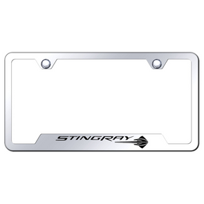 C7 Corvette Stingray Notched License Plate Frame - Chrome