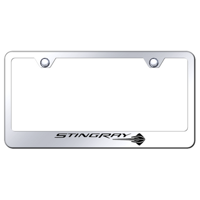 C7 Corvette Stingray License Plate Frame - Mirrored Stainless Steel