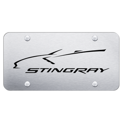 C7 Corvette Stingray Profile License Plate - Laser Etched on Brushed Stainless Steel