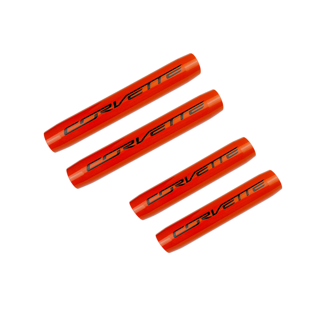 C7 2014-2019 Corvette Custom Painted Hood & Trunk Shock Covers with Logo Bundle