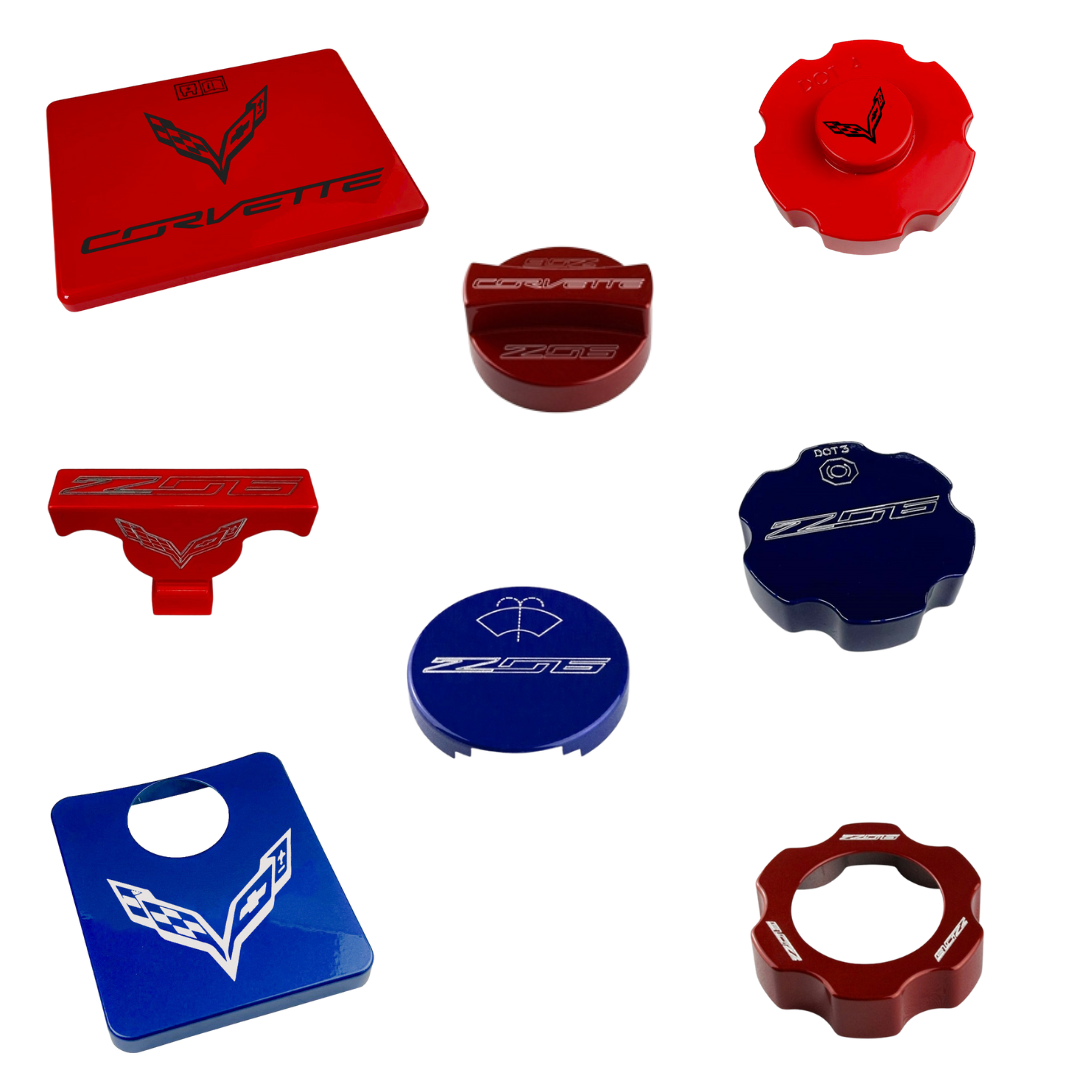 C7 2014–2019 Corvette Custom Painted Engine Bay Cap & Cover Bundle