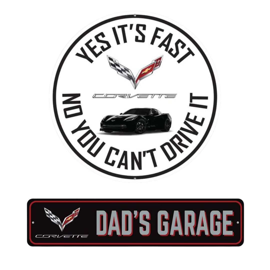 C7 Corvette Garage Wall Decor Sign Set