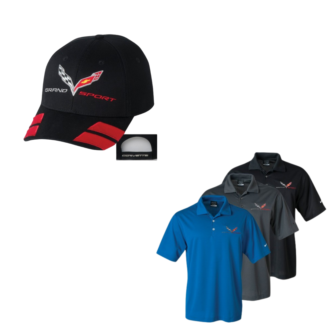 C7 Corvette Grand Sport Bundle – Nike Dri-FIT Polo & Hash Marks Hat