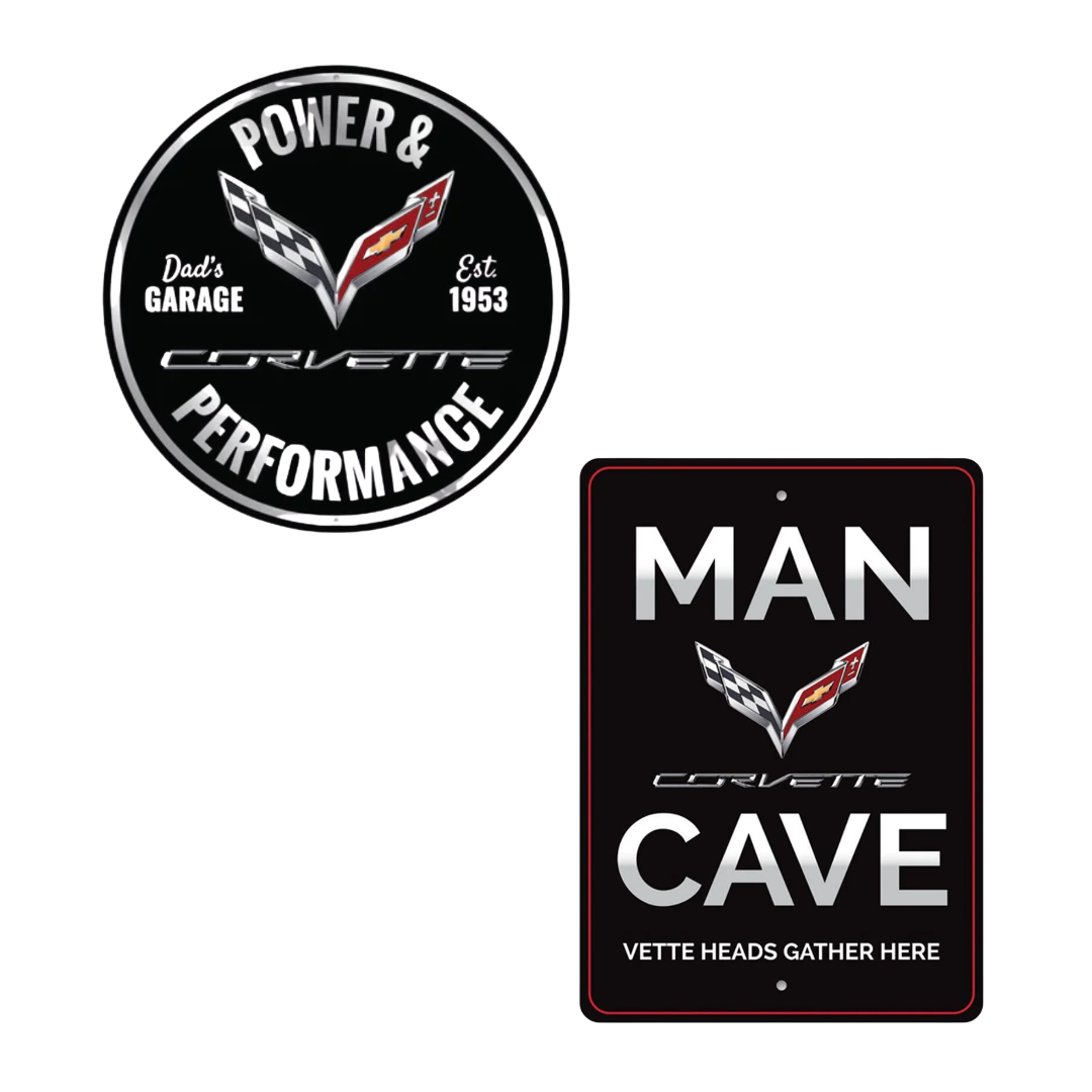 C7 Corvette Man Cave Sign Set