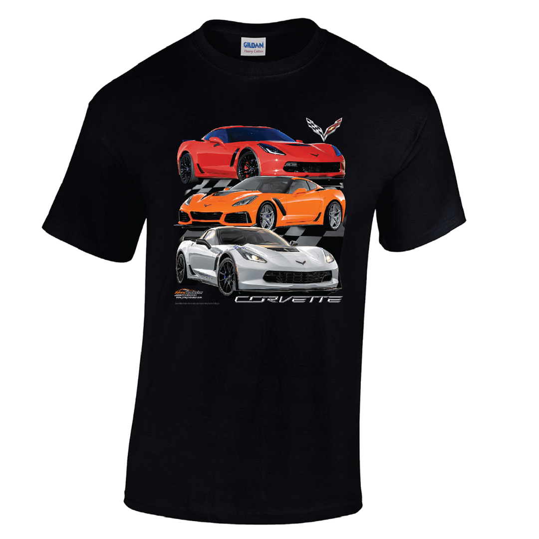 C7 Corvette Men's Black T-Shirt
