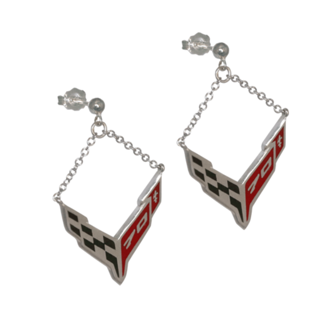 c8-corvette-70th-anniversary-post-chain-earrings