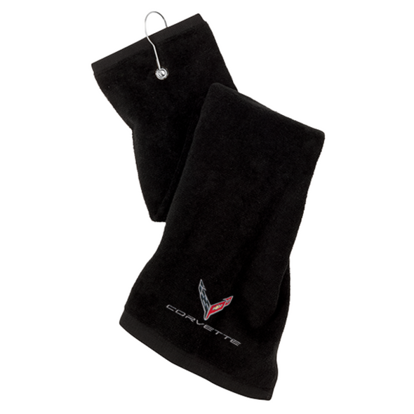 c8-corvette-black-golf-towel