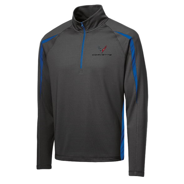 c8-corvette-next-generation-stretch-half-zip-pullover-black-red