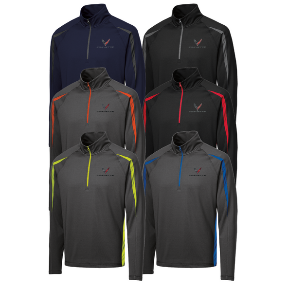 c8-corvette-next-generation-stretch-half-zip-pullover-black-red