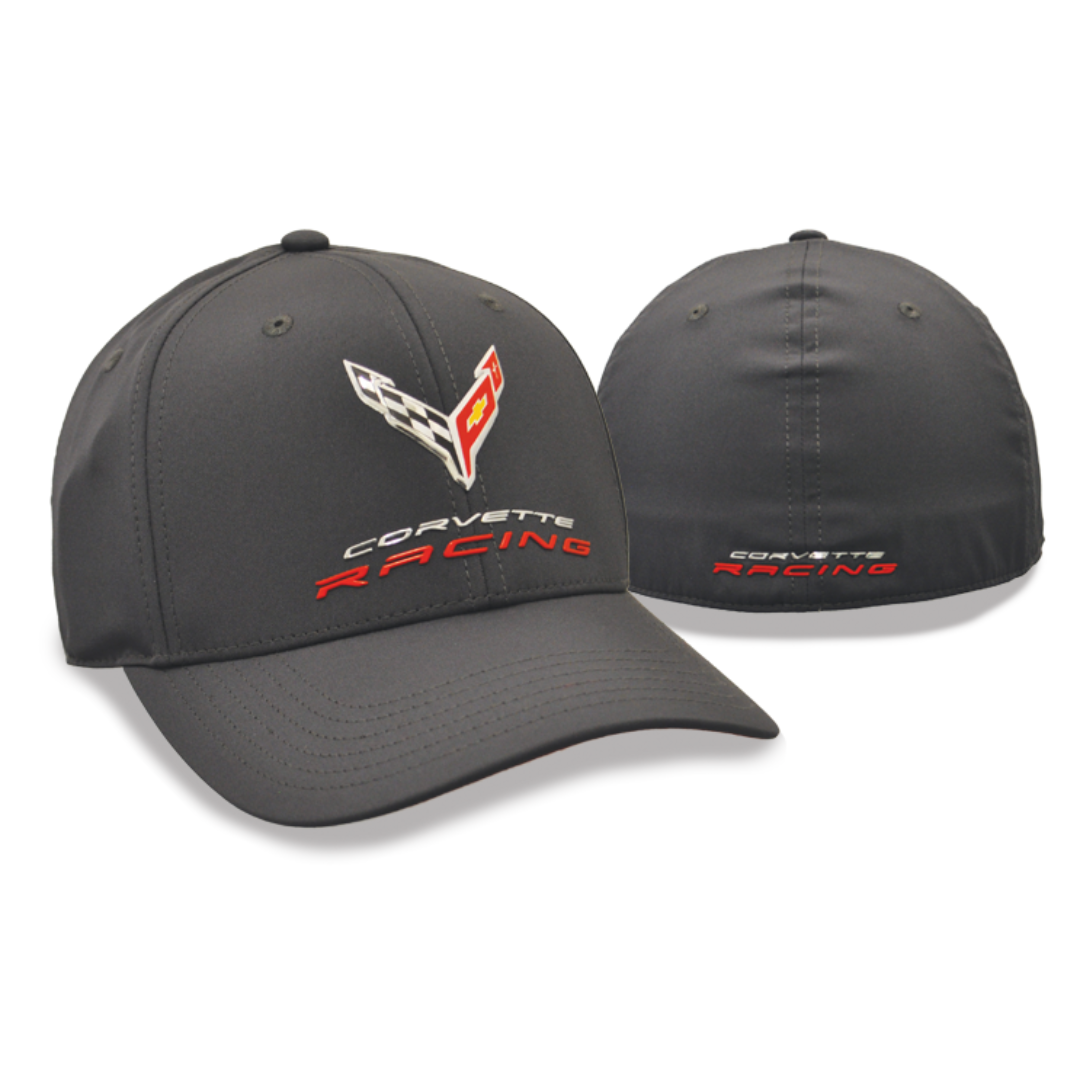 c8-corvette-embroidered-crew-neck-sweatshirt-corvette-racing-charcoal-performance-flex-fit-hat-cap-bundle