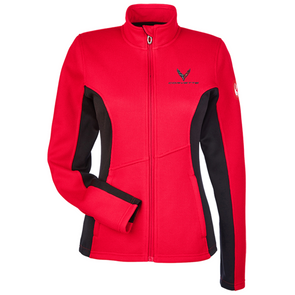 C8 Corvette Red / Black Ladies' Spyder Full-Zip Sweater Fleece Jacket