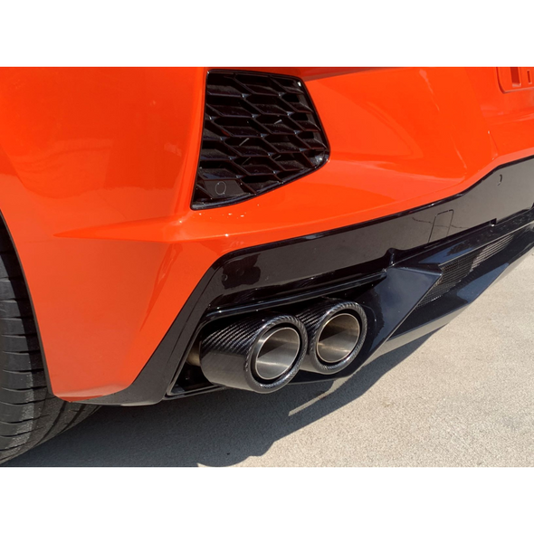C8 Corvette Stingray Bullet Axle Back Exhaust System (2020-2024) Carbon Fiber Tips
