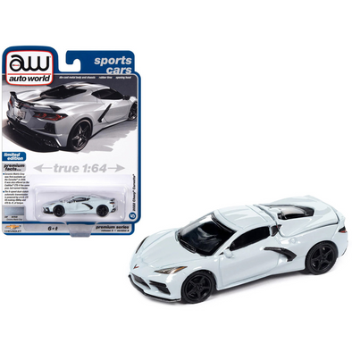 C8 Corvette Stingray Ceramic Matrix Gray Limited Edition 1/64 Diecast Model Car by Auto World