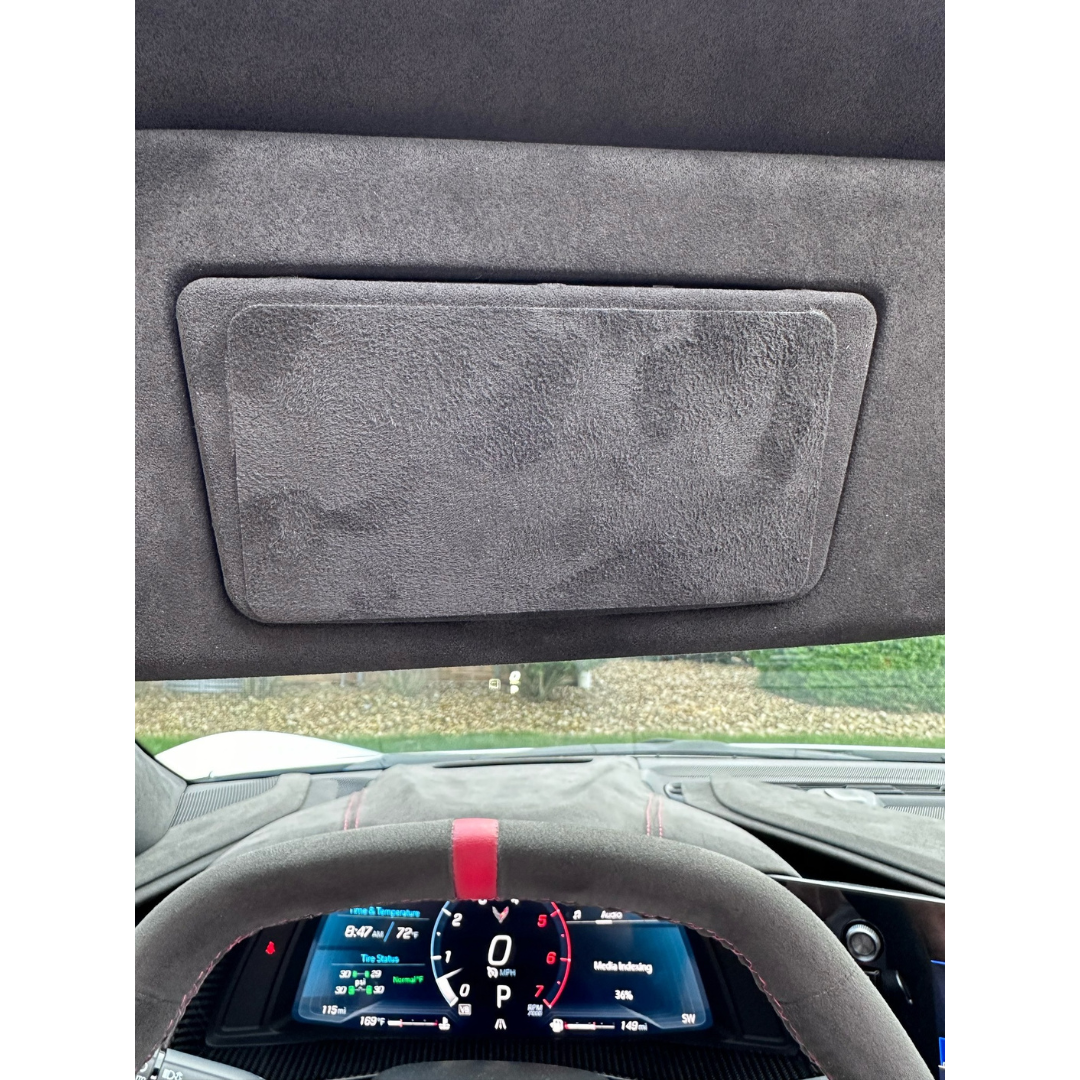 c8-corvette-sun-visor-warning-label-cover-suede-headliner