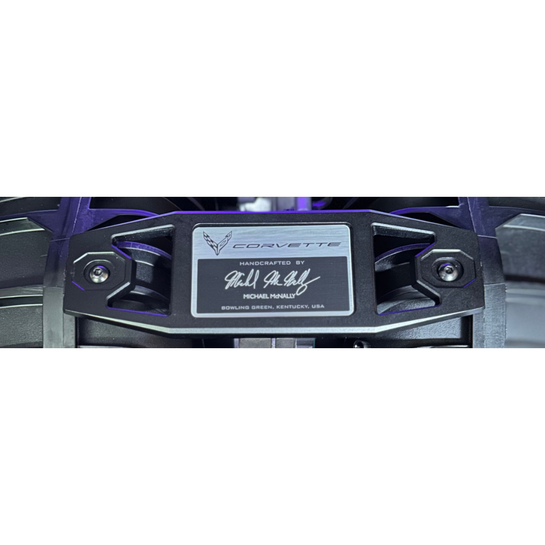 C8 Corvette Z06 Aluminum Engine Builder Plaque, Hatch Support Brackets, and Access Covers