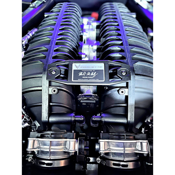 C8 Corvette Z06 Aluminum Engine Builder Plaque - Factory Color Matched