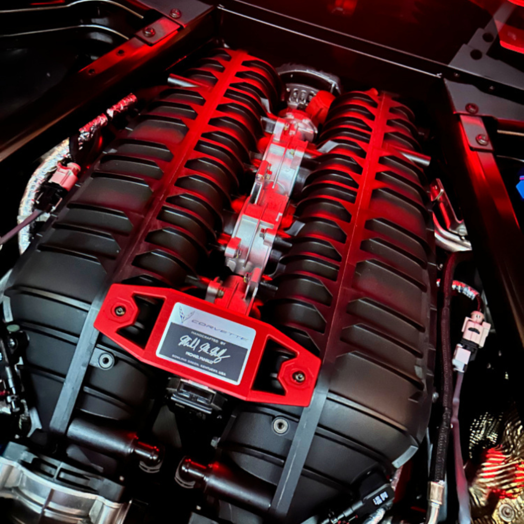C8 Corvette Z06 Aluminum Engine Builder Plaque, Hatch Support Brackets, and Latch Plate Bundle